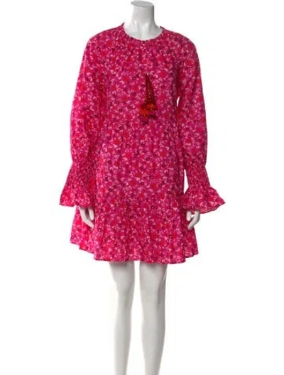 Pre-owned Figue Floral Print Mini Dress In Pink