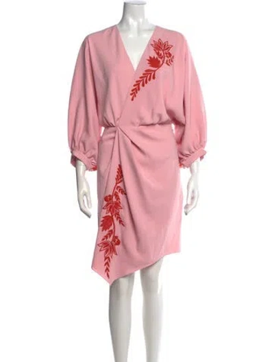 Pre-owned Figue Floral Print Mini Dress In Pink