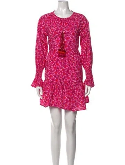 Pre-owned Figue Floral Print Mini Dress In Pink