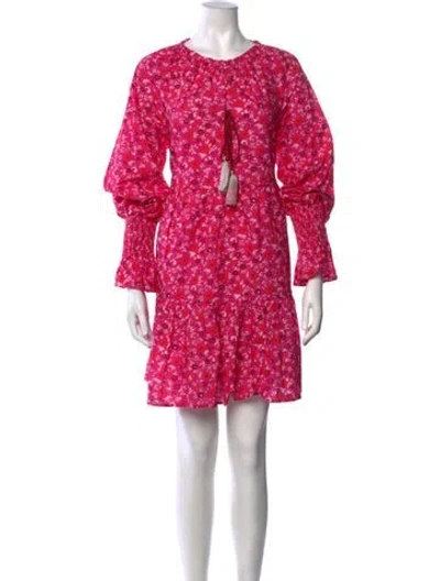 Pre-owned Figue Floral Print Mini Dress W/ Tags In Pink