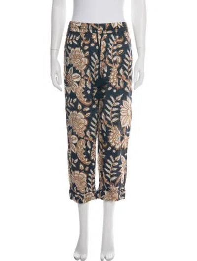 Pre-owned Figue Floral Print Sweatpants In Blue