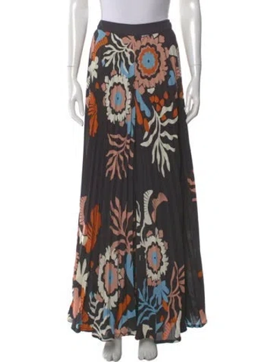 Pre-owned Figue Floral Print Wide Leg Pants In Multi