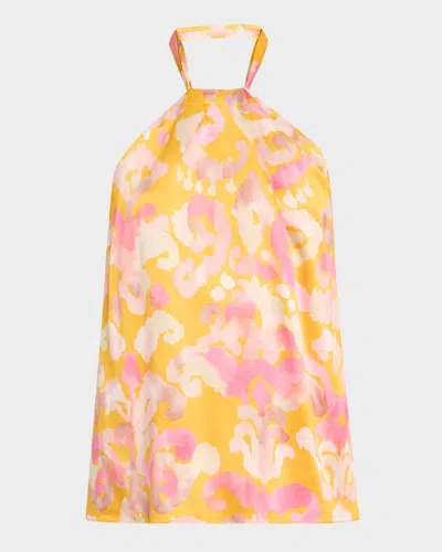 FIGUE FLORENTINE SILK HALTER TOP