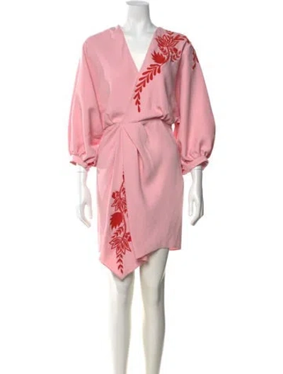 Pre-owned Figue Graphic Print Knee-length Dress In Pink