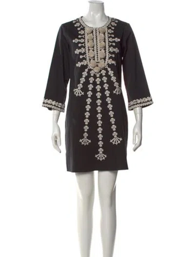 Pre-owned Figue Graphic Print Mini Dress In Black
