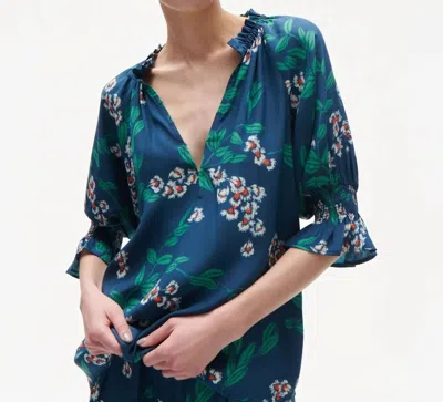 Figue Halima Top In Wispy Floral Navy In Blue