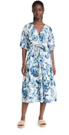 Figue Joyce Dress Porcelain Floral Blue In Porcelain Floral Blue
