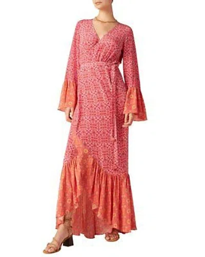 Pre-owned Figue Juliette Silk Wrap Dress Women's In Pink