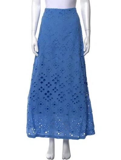 Pre-owned Figue Lace Pattern Long Skirt In Blue