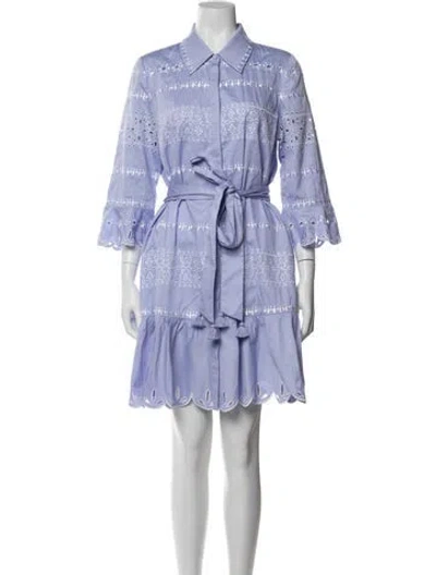 Pre-owned Figue Lace Pattern Mini Dress In Purple