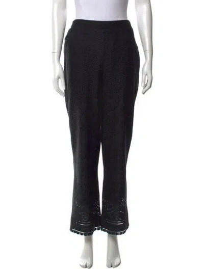 Pre-owned Figue Lace Pattern Straight Leg Pants In Black