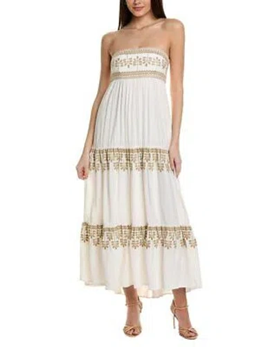 Pre-owned Figue Lauretta Midi Dress Women's In White