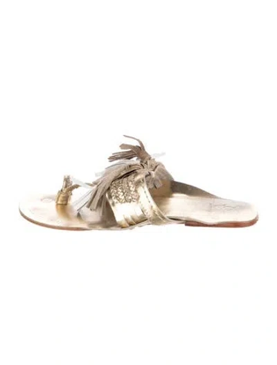 Pre-owned Figue Leather Sandals In Gold/metallic
