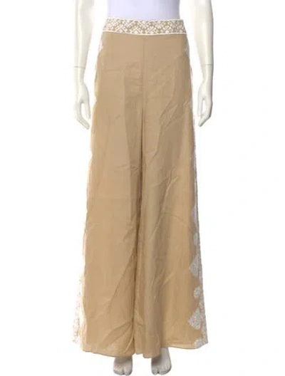 Pre-owned Figue Linen Wide Leg Pants In Neutral
