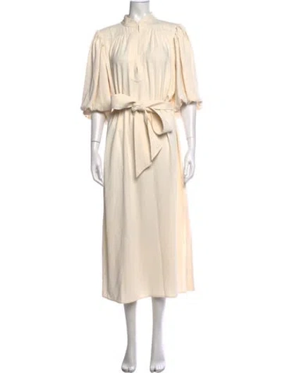 Pre-owned Figue Long Dress In Neutrals