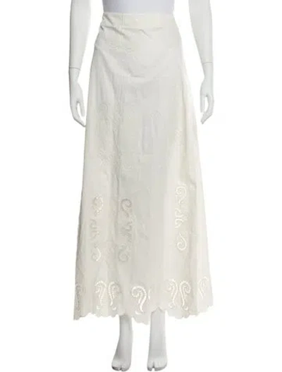 Pre-owned Figue Long Skirt In White