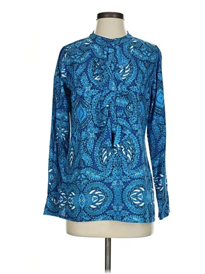 Pre-owned Figue Long Sleeve Blouse In Blue