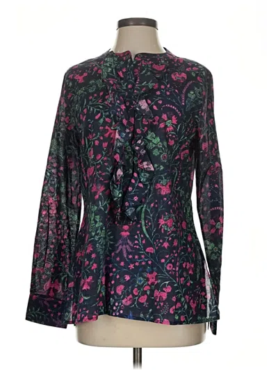 Pre-owned Figue Long Sleeve Blouse In Green