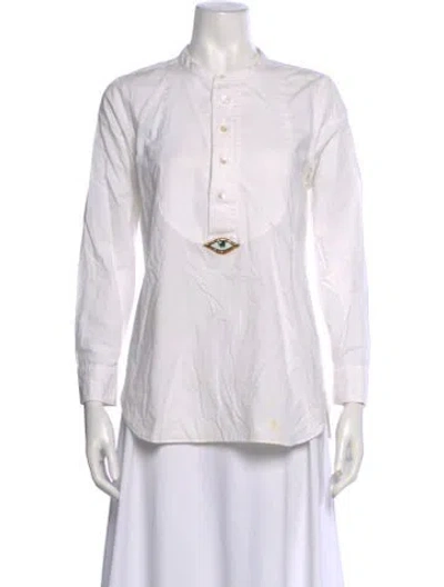 Pre-owned Figue Long Sleeve Blouse In Neutral