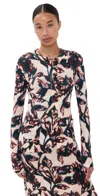 Figue Louisa Cardigan Sweater Ikat Foliage Beach Beige In Multi