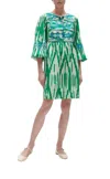 Figue Lucie Dress In Ikat Jungle Green In Multi
