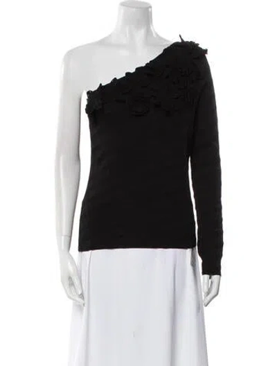 Pre-owned Figue One-shoulder Long Sleeve Top W/ Tags In Black