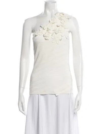Pre-owned Figue One-shoulder Sleeveless Top In White