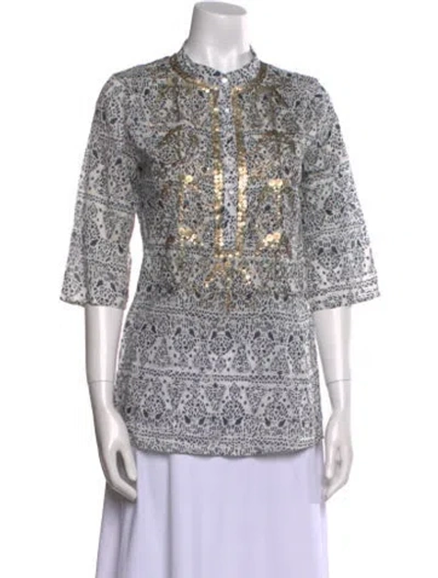 Pre-owned Figue Paisley Print Crew Neck Tunic In Multi