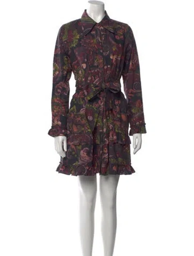 Pre-owned Figue Paisley Print Mini Dress In Black