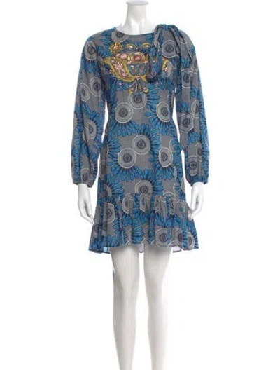 Pre-owned Figue Paisley Print Mini Dress In Multi