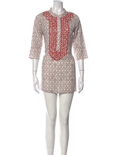 Pre-owned Figue Paisley Print Mini Dress In Neutrals