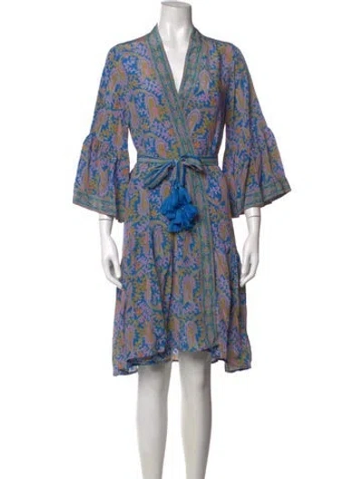 Pre-owned Figue Paisley Print Mini Dress In Pink
