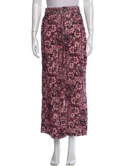 Pre-owned Figue Paisley Print Wide Leg Pants In Purple