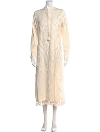 Pre-owned Figue Patterned Long Dress In Neutrals