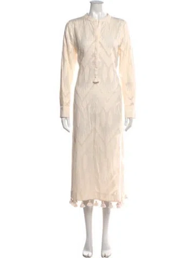 Pre-owned Figue Patterned Long Dress In Neutrals