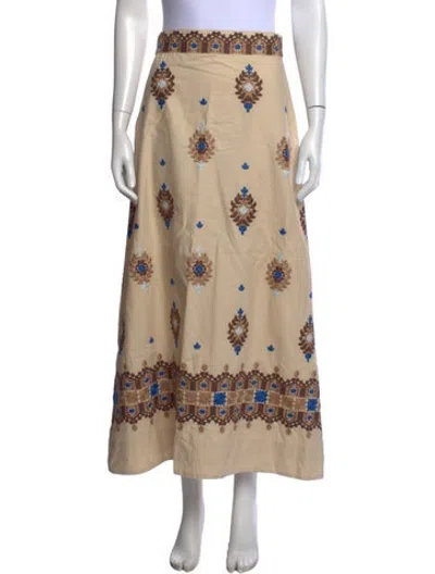 Pre-owned Figue Patterned Long Skirt In Neutrals