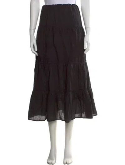 Pre-owned Figue Patterned Midi Length Skirt In Black