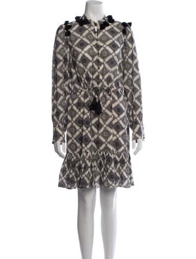 Pre-owned Figue Patterned Mini Dress W/ Tags In Neutrals