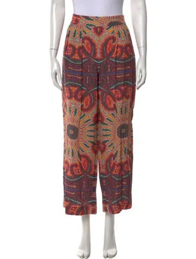 Pre-owned Figue Patterned Wide Leg Pants In Multicolor