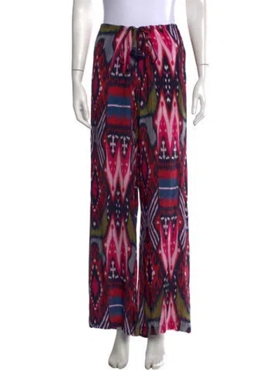 Pre-owned Figue Patterned Wide Leg Pants In Red