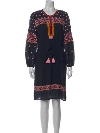 Pre-owned Figue Polka Dot Print Mini Dress In Black