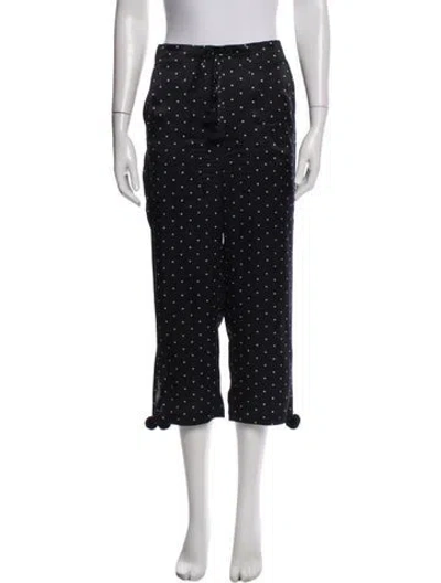 Pre-owned Figue Polka Dot Print Wide Leg Pants In Blue