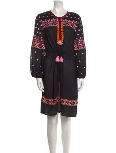 Pre-owned Figue Printed Knee-length Dress In Black