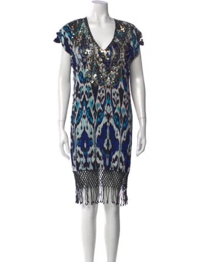 Pre-owned Figue Printed Knee-length Dress In Black