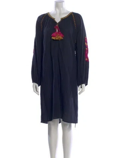 Pre-owned Figue Printed Knee-length Dress In Blue
