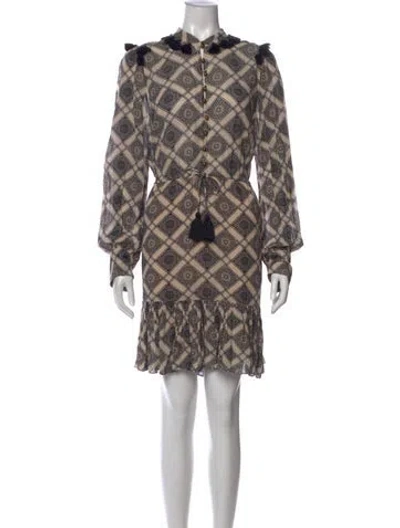 Pre-owned Figue Printed Knee-length Dress In Neutral