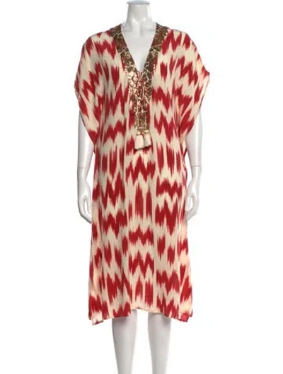 Pre-owned Figue Printed Knee-length Dress In Neutrals