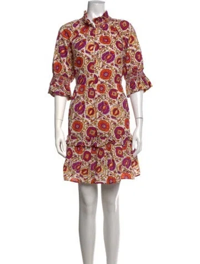 Pre-owned Figue Printed Knee-length Dress In Neutrals