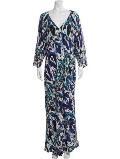 Pre-owned Figue Printed Long Dress In Black