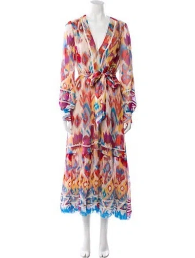 Pre-owned Figue Printed Long Dress In Multi